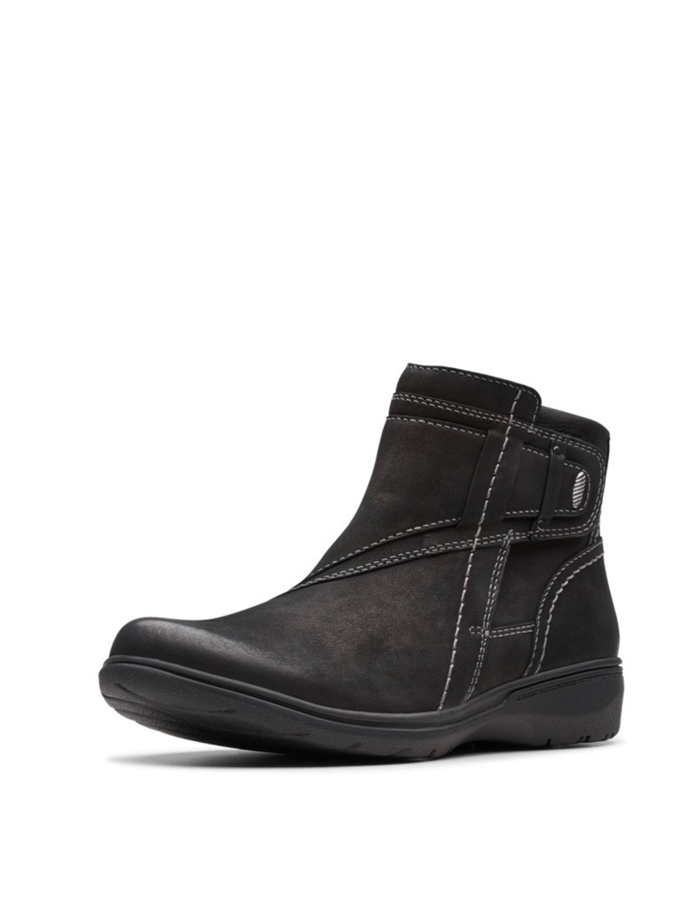 Clarks Collection Carleigh Style Black Nubuck Ankle Boots Size 12 Wide